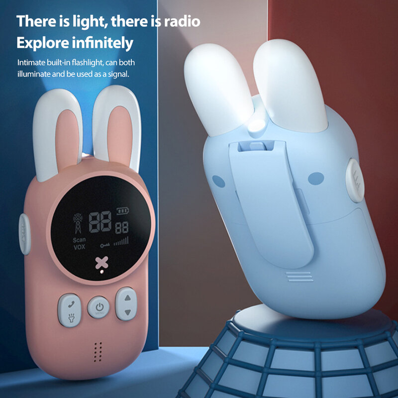 Talkie-walkie sans fil pour enfants, jouets unisexe avec lumière, cadeau d'anniversaire, parc familial, 2 pièces/ensemble, 3km