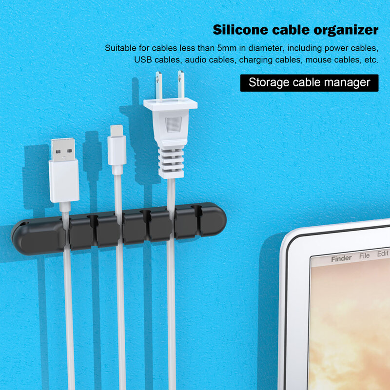 Kabel Halter USB Kabel Veranstalter Draht Wickler Tie Kabel Management Kabel Halter Organizer Clips für PC Büro