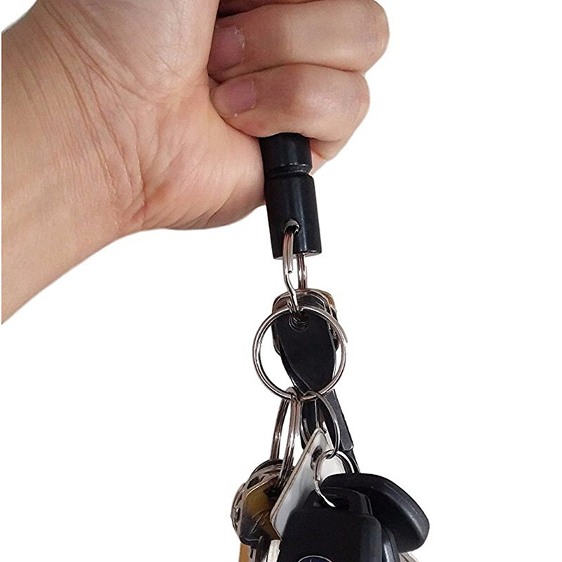 Creative Black Metal Kubaton Keychain / Keyring Pair For Pressure Tip Self Defense Cozy