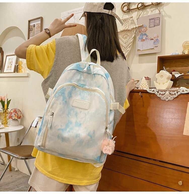 Schoolbag female 2021 summer new ins Harajuku tie dye versatile leisure high school students Backpack