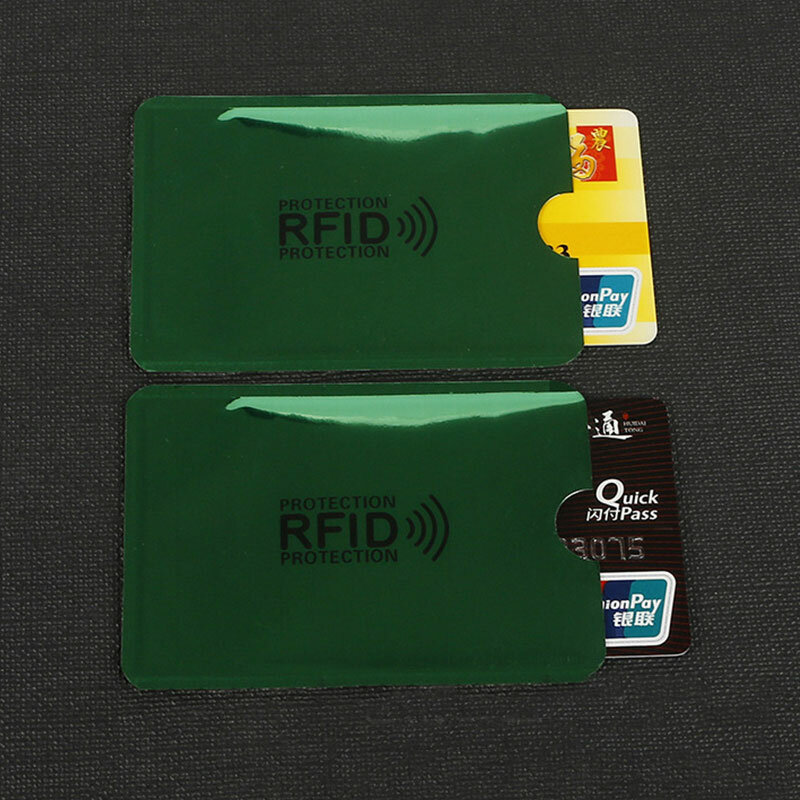 Quente 2 pçs/saco protetor de cartão de crédito manga segura rfid bloqueio id titular folha escudo cartão de crédito casos