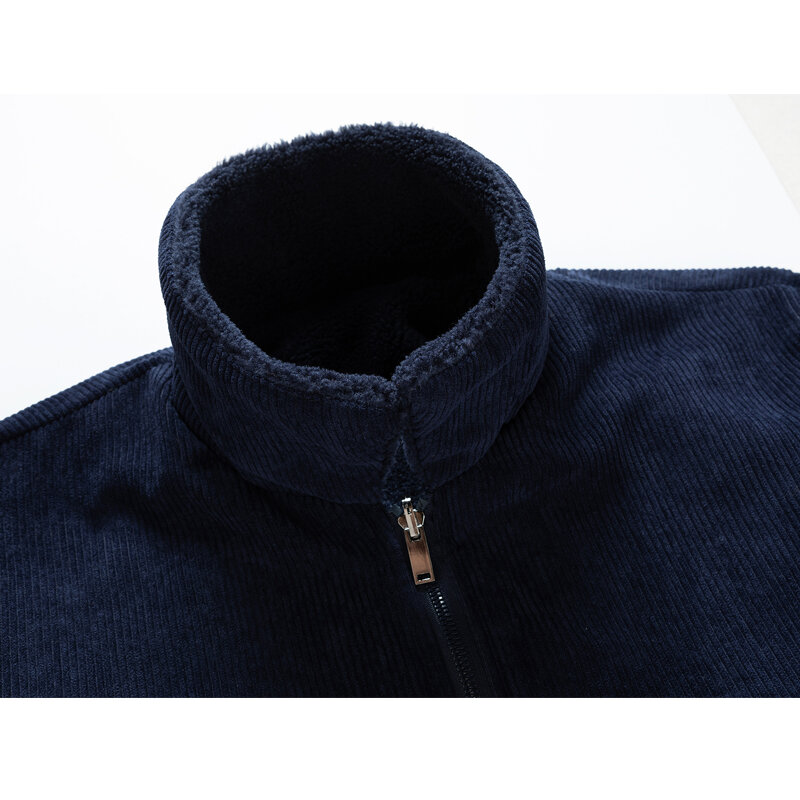 Chaqueta de doble cara para hombre, uniforme de béisbol coreano, chaqueta informal con cuello pequeño de piel, ropa corta de lana cálida, invierno, 2021