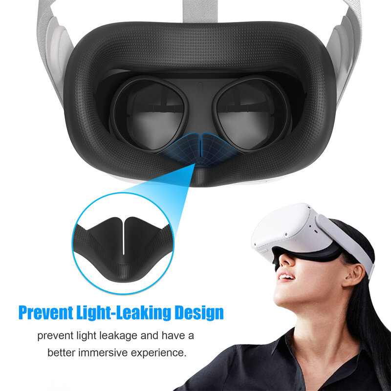 Eye Mask สำหรับ Oculus Quest 2 VR แว่นตาซิลิโคน Anti-เหงื่อป้องกันการรั่วซึม Light Eye Cover oculus Quest 2อุปกรณ์เสริม