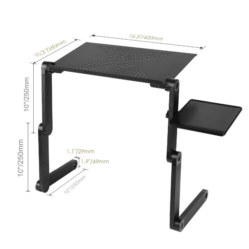 Portable foldable 360 degree adjustable folding table for Laptop Desk Computer mesa para notebook Stand Tray For Sofa Bed Black