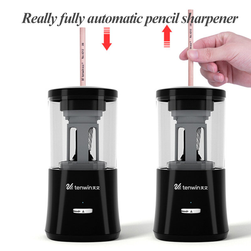 Tenwin 8018 Fully Automatic Pencil Sharpener Electric Auto Pencil Cutter Safe Students/Kids Electric Mechanical Pencil Sharpener