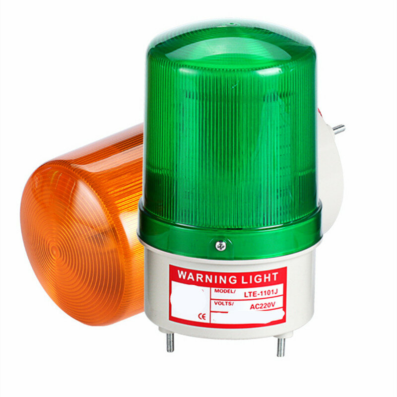 Luz de advertencia de 12V, 24V y 48V de CC, lámpara de sirena de sonido y advertencia Industrial giratoria con zumbador, color rojo, amarillo, verde y azul, LED-1101J