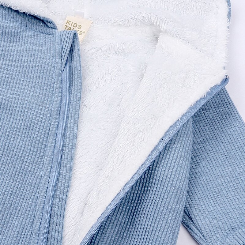 Autumn Winter Baby Clothing Sets Newborn Baby Boys Girls Bunny Ears Romper Long Sleeve Overall Baby Clothes Fleece Warm Jumpsuit
