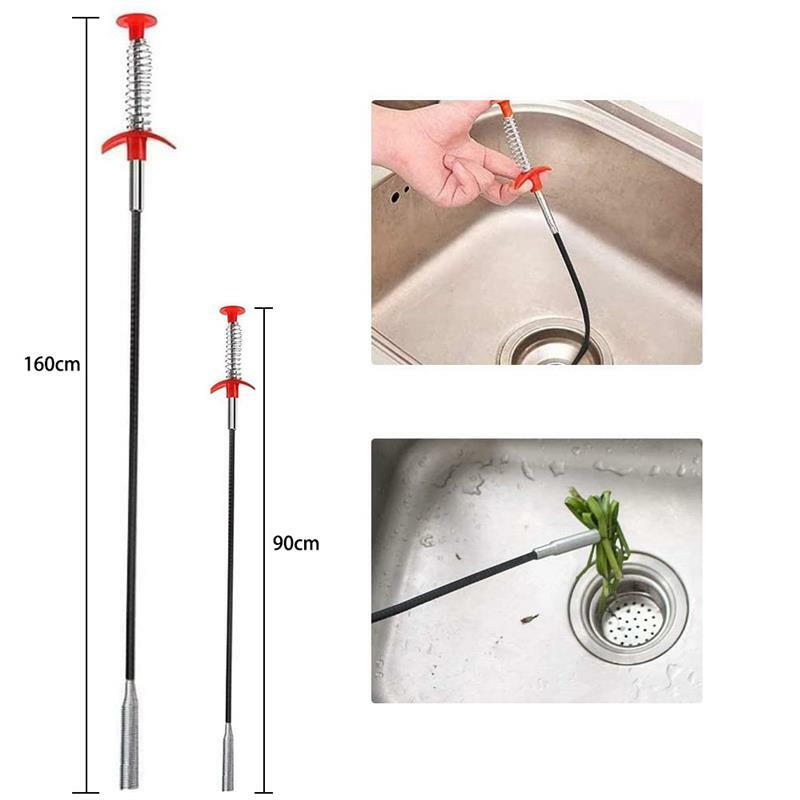 90cm Drain Snake Spring Pipe Dredging Tool Dredge Unblocker Drain Clog Tool For Kitchen Sink Sewer Cleaning Hook Water Sink Tool