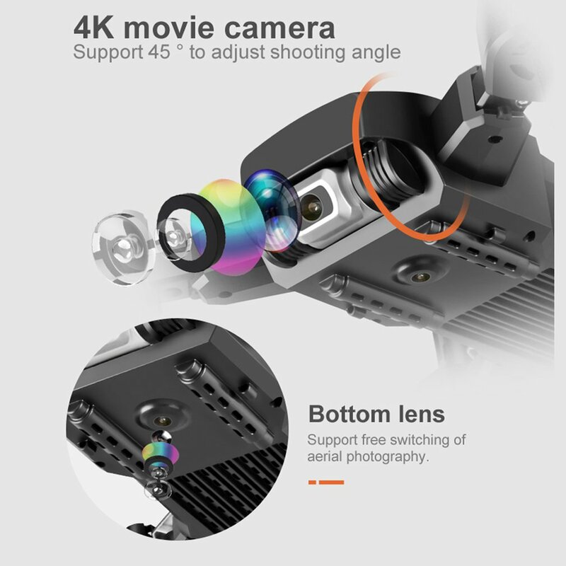 2020 Nieuwe Xt6 Vouwen Drone Dual Lens 4K High Definition Luchtfotografie Optische Stroom Vaste Hoogte Afstandsbediening Vliegtuigen speelgoed