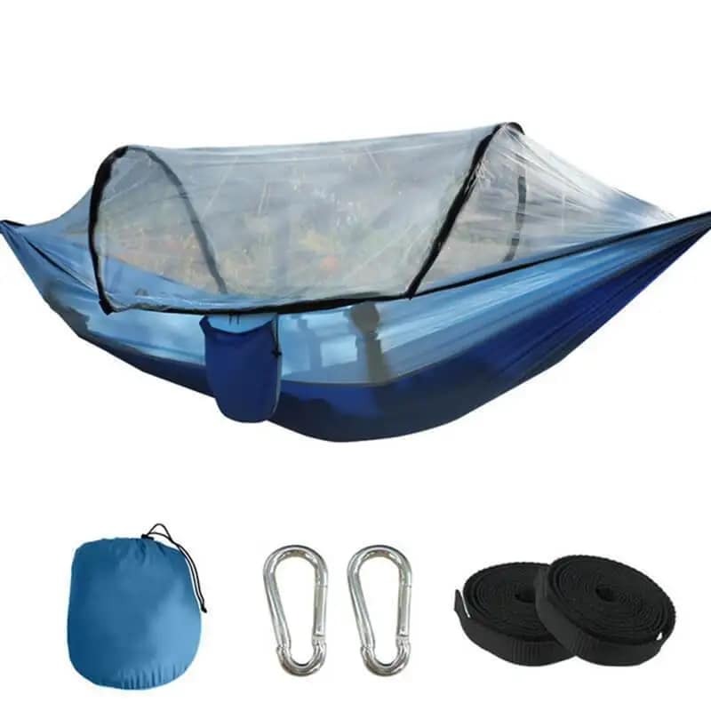 Fully-Automatic Speed-Open Hammock With Net 1-2 Person Portable Outdoor Camping Hammock with Mosquito Net High Strength Parachut