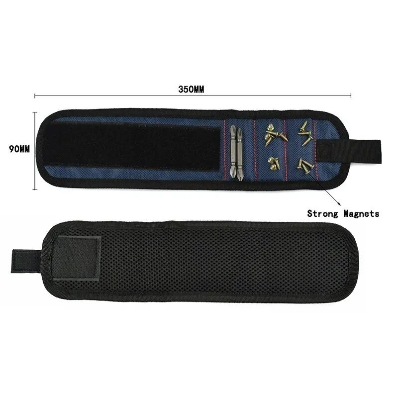 強力な磁気リストバンド調整可能なネジツール釘ナットボルトツールバッグドリルビットツールキット磁気ツールポケットツール