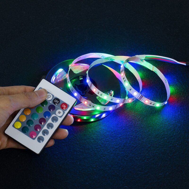 Bande lumineuse RGB LED avec câble USB, ruban d’éclairage flexible, 2835SMD DC5V, 0.5m 1m 2m 3 m, 4m 5 m, pour téléviseur, écran d'ordinateur, rétro-éclairé diode