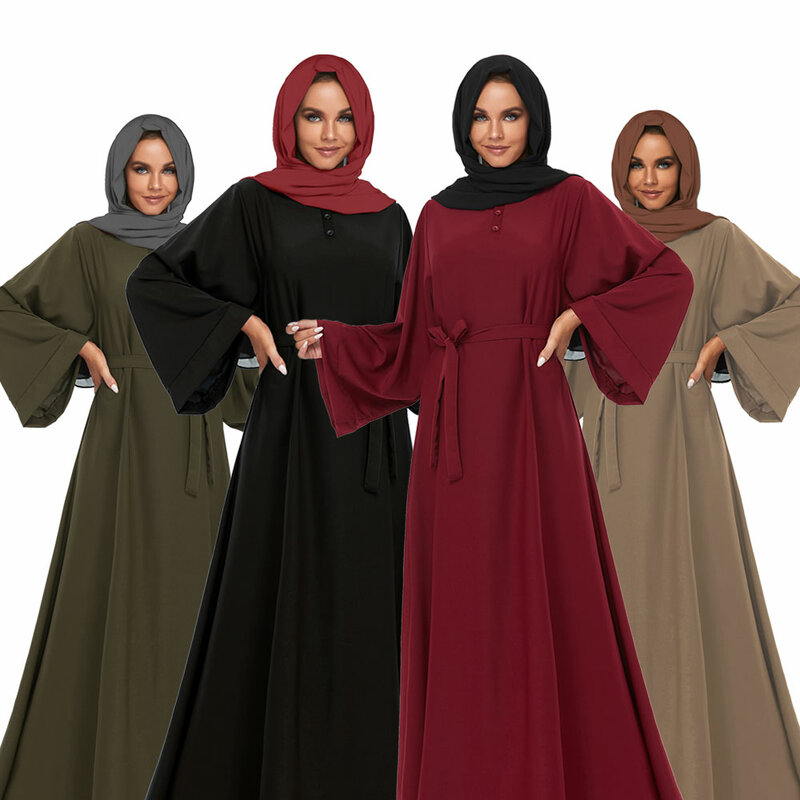 Caftán musulmán para mujer, vestido árabe malayo musulmán abaya dubai, ropa islámica