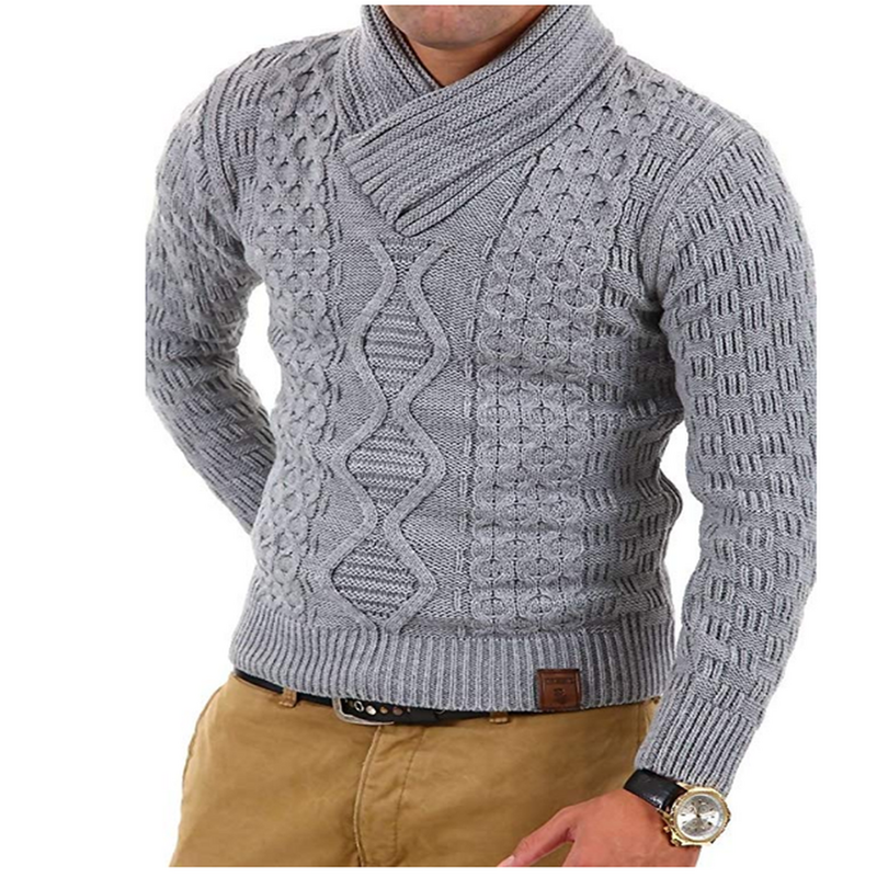 ZOGAA-cárdigan de cuello alto para hombre, suéter grueso y cálido de manga larga con cuello redondo, ropa informal, 2021