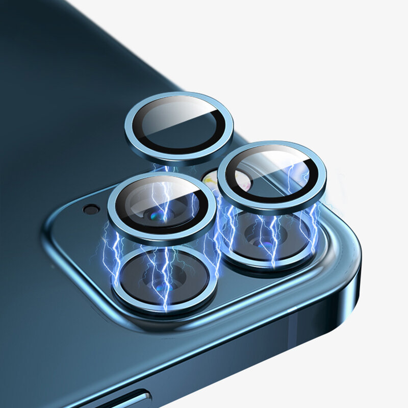 Étui en verre pour caméra, protection en diamant, pour iPhone 13 12 Pro Max 12 Pro mini 11
