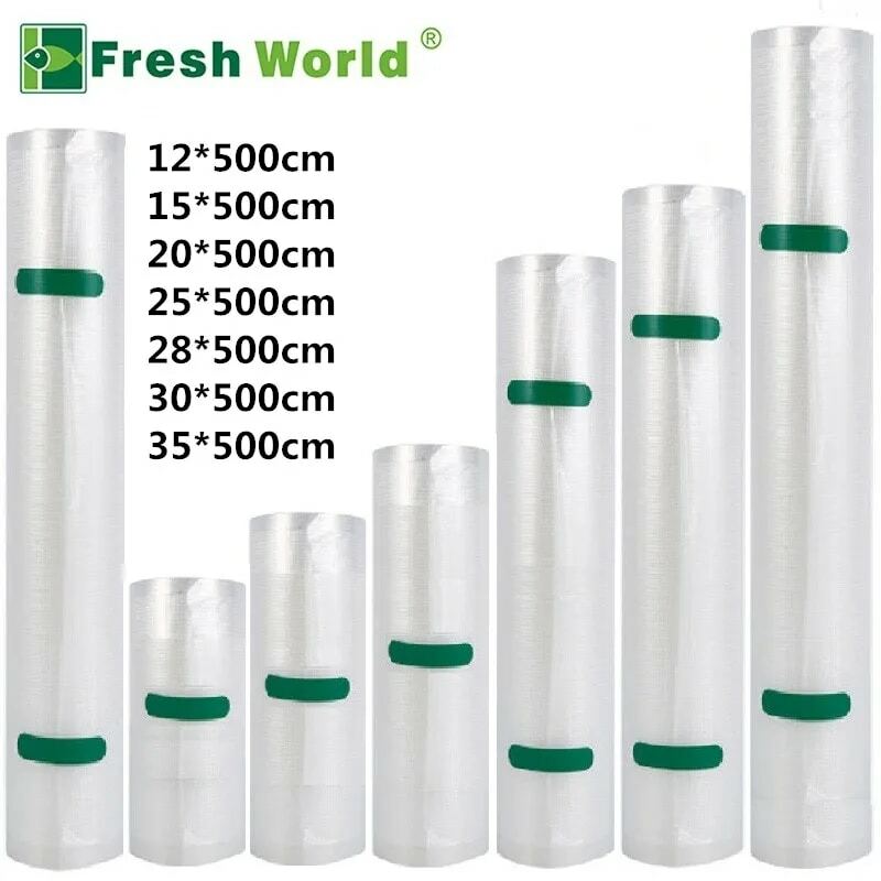 Vacuum Food Sealer Bags Roll Storage For Kitchen Packaging Sealing Machine Fresh Keeping 12 15 20 25 28 30 35*500cm BPA Free