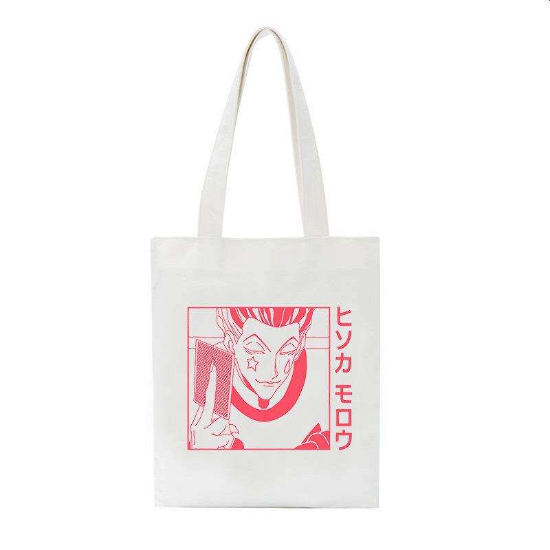 H x h saco de lona dos desenhos animados carta impressão japonês inverno grande capacidade moda punk diversão sacos ombro do vintage