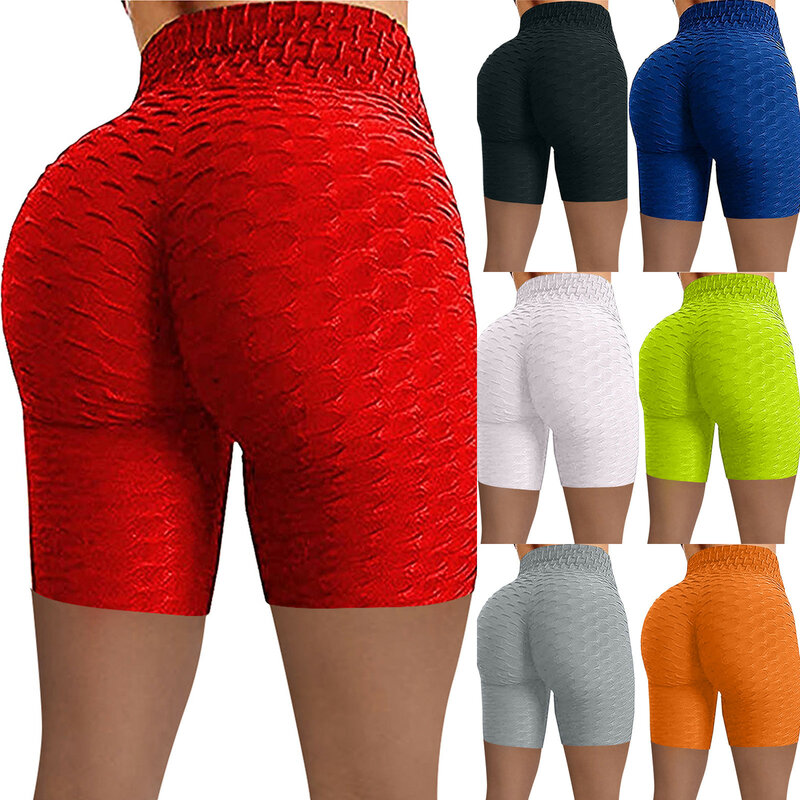 Pantalones cortos de Yoga sin costuras para mujer, mallas Push Up para deporte, Fitness, Yoga, sentadillas de cintura alta, pantalones de entrenamiento ajustados
