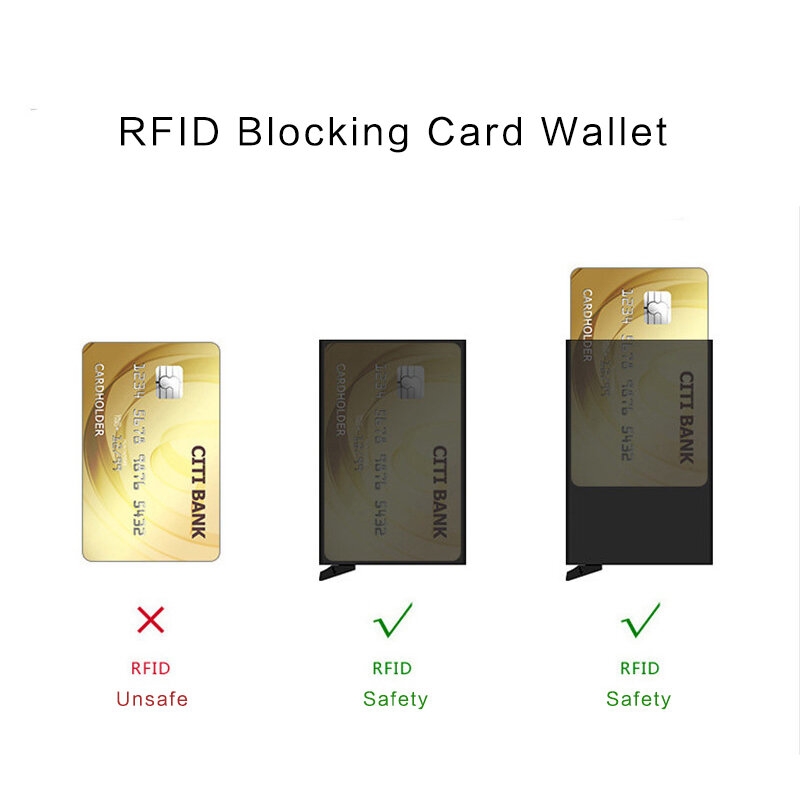 ZOVYVOL Pop-Up Case Case VINTAGE ใหม่ MINI ID Card Holder Anti-Theft RFID Security Credit การ์ดอลูมิเนียมกล่องขาย