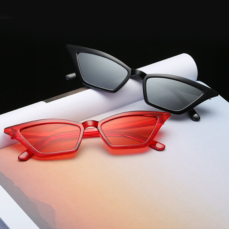 Óculos de sol tipo olho de gato, óculos escuros para mulheres, estilo vintage retrô