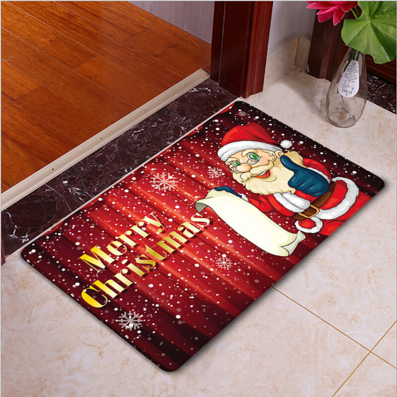 Felpudo de entrada navideño, Alfombra de cocina impresa, Tapete de absorción de agua, alfombra antideslizante para Baño