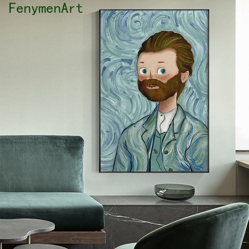 Simpatici poster e stampe di Van Gogh personaggi retrò pittura a olio su tela camera da letto per bambini decorazione domestica immagini moderne per pareti
