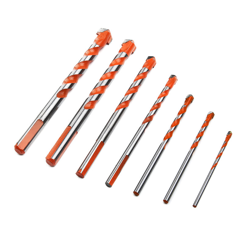 7pcs Drill Bit Multifunctional Alloy Tile Ceramic Glass Wall Punching Hole Working 3/4/5/6/8/10/12MM Electric Drill Parts