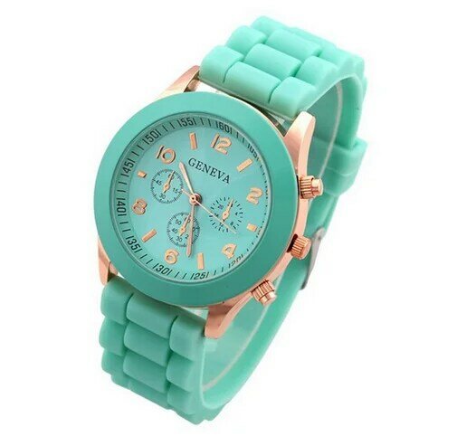 Rubber Hot Sales Geneva Brand Silicone Women Watch Ladies Fashion Dress Quartz Wristwatch Female Watches  relojes para mujer