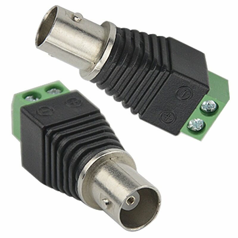 Conectores bnc diy para câmera coaxial cctv/cat5/cat6, cabos cctv, acessórios para monitor, frete grátis