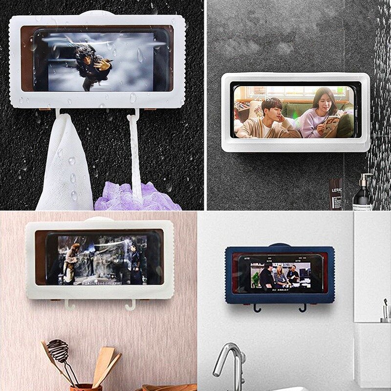 Boîtier de téléphone étanche pour douche, boîtier de téléphone étanche pour salle de bains, Protection de joint, écran tactile, support de téléphone portable pour cuisine, Gadget mains libres