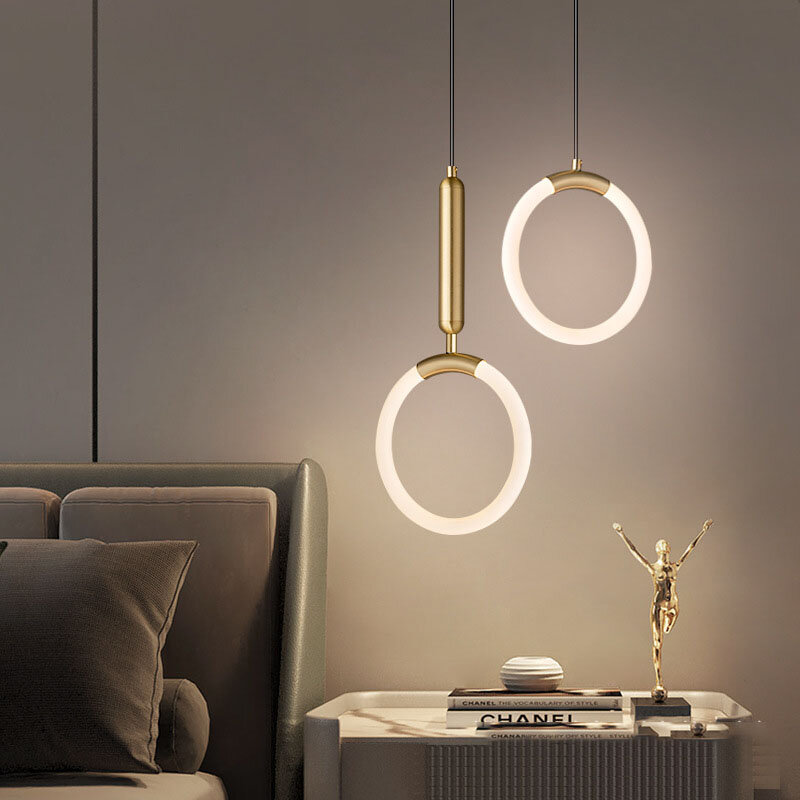 Nordic kreative LED Anhänger lampe 360 ° glow Schlafzimmer Nacht Kunst Einzigen Kopf lampe Postmodernen Hängen licht Luxus Rund lampe