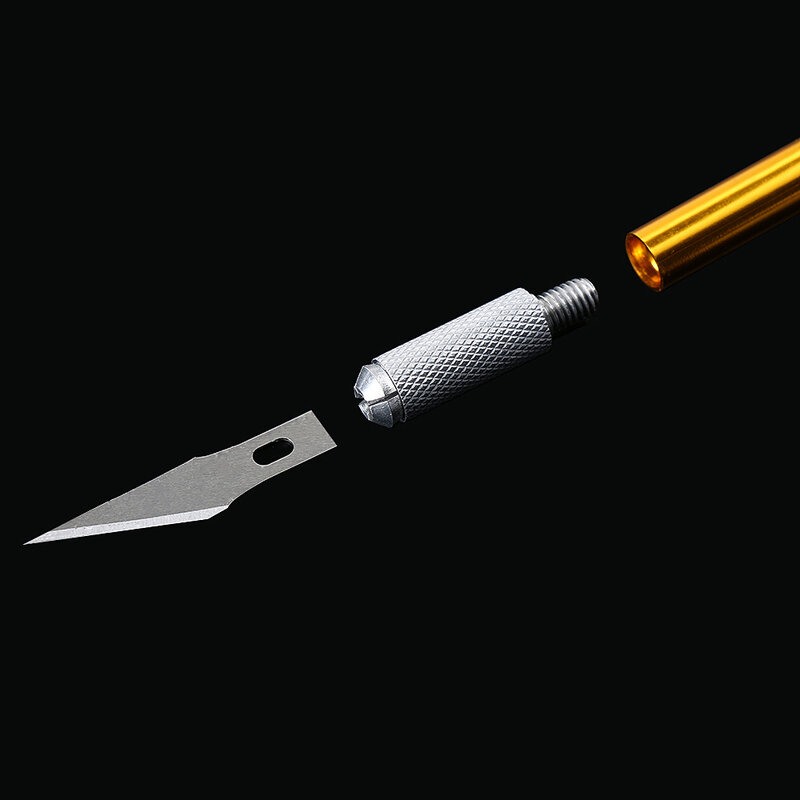 1 مجموعة مقبض معدني سكين الحرفية القلم النقش قطع لوازم الدقة القاطع استبدال شفرة لتقوم بها بنفسك سكّين متعدّد الاستخدامات أداة فنية