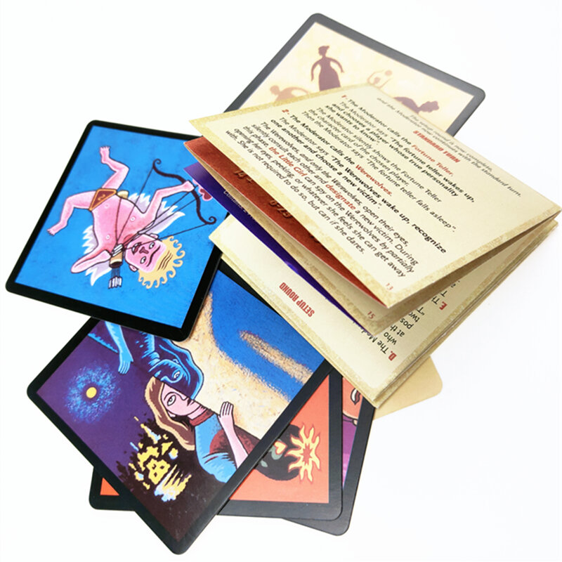 늑대 인간 보드 게임 파티를위한 전체 영어 버전 성인 키즈 가족 카드 놀이 게임 24 카드/세트