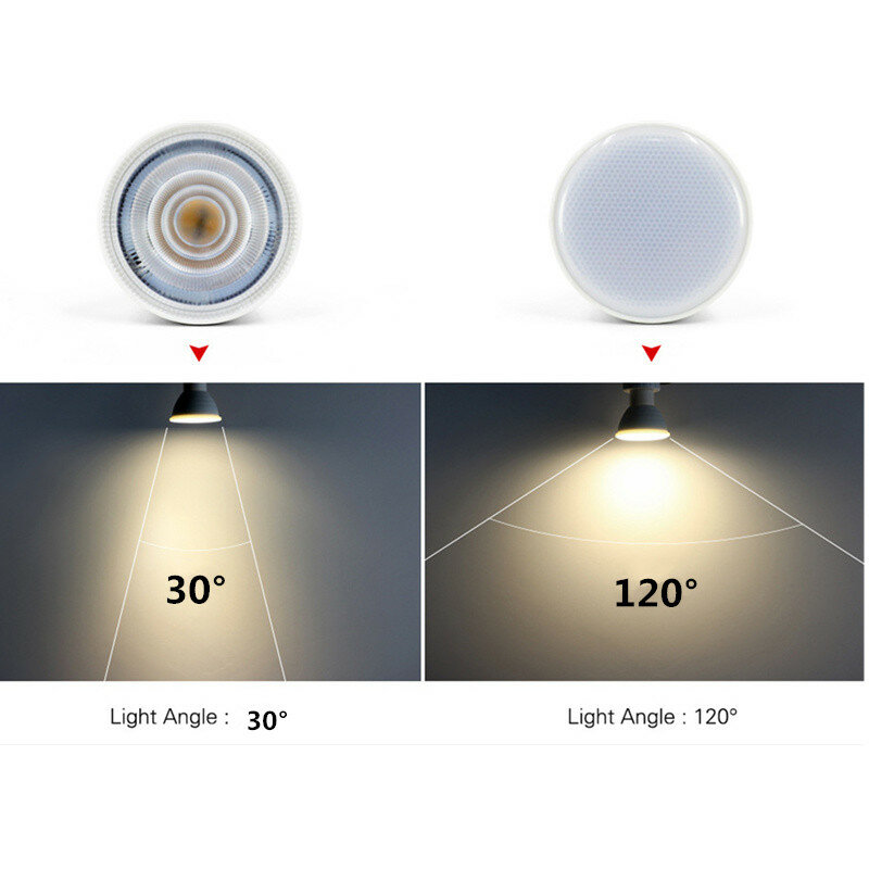 Светодиодная лампочка MR16, точечный светильник, 6 Вт, cob, с регулируемой яркостью, 220-240 В, холодный белый, 6500k, естественный белый, 4000k, теплый бел...