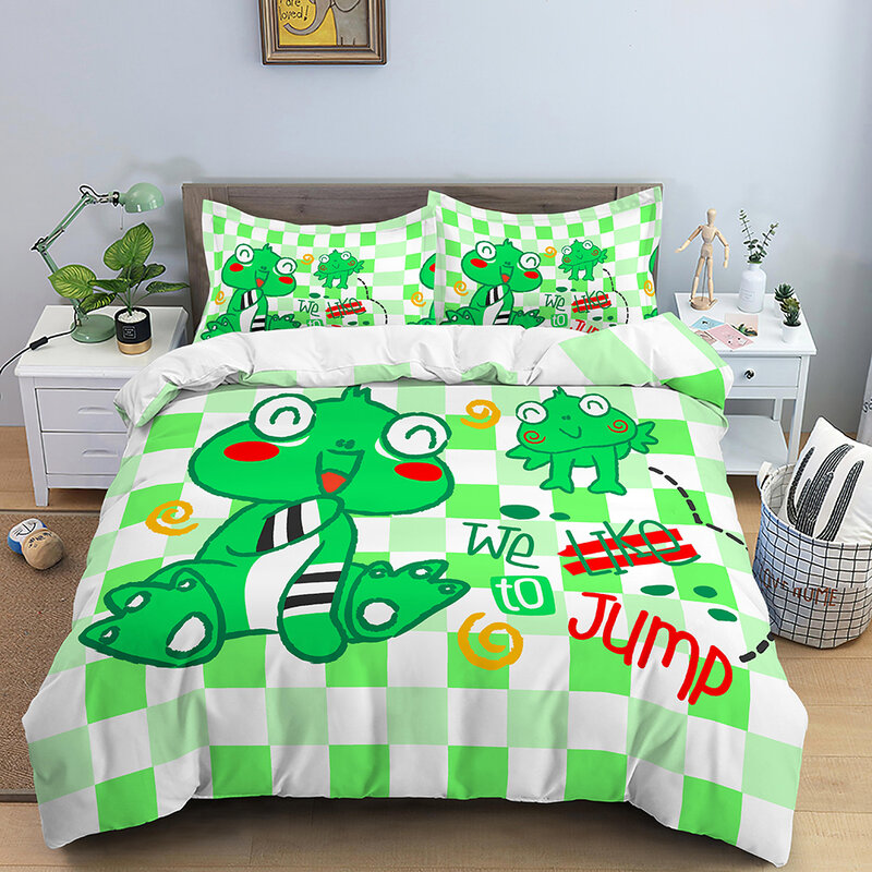Cute Animal Bedding Set Cartoon Pattern Duvet Cover Quilt Cover with Pillowcase Queen King Size for Kid Home