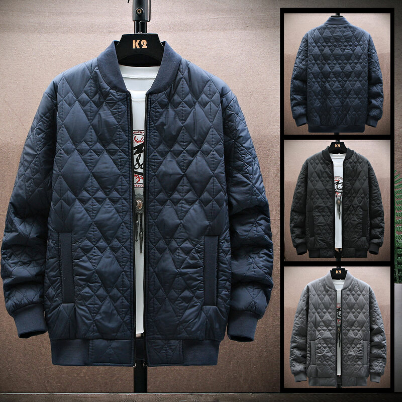 Chaqueta acolchada de moda para otoño e invierno, chaqueta cálida ajustada de talla grande