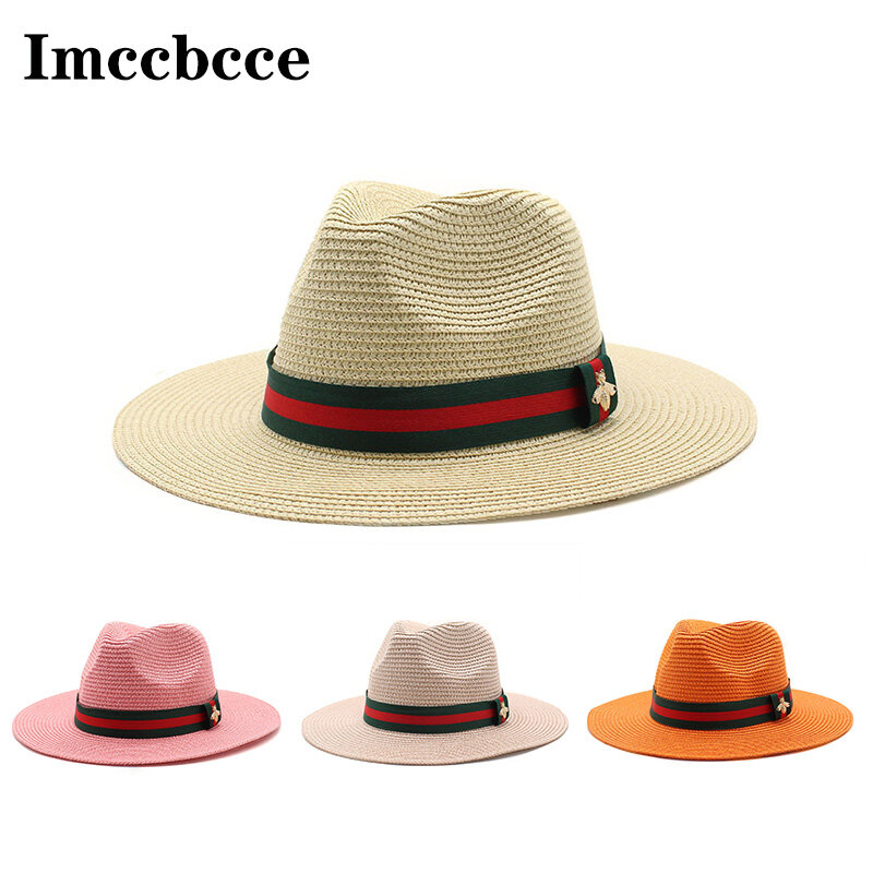 남성 여성을 위한 새로운 디자이너 캐주얼 태양 모자, 우아한 교회 모자, 파나마 비치 모자, 야외 여름 밀짚 모자, 도매, 드롭 배송
