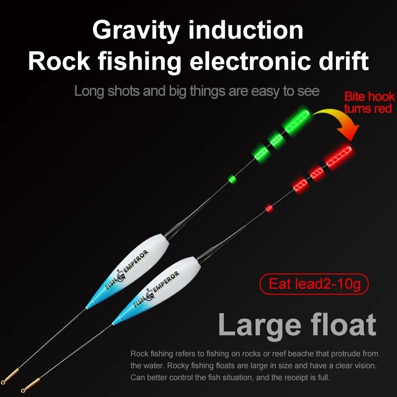 Conjunto de flutuador de pesca da carpa inteligente 2g 5g 7g 10g luminosos peche en mer acessórios equipamento luz das estrelas cr425 carregador