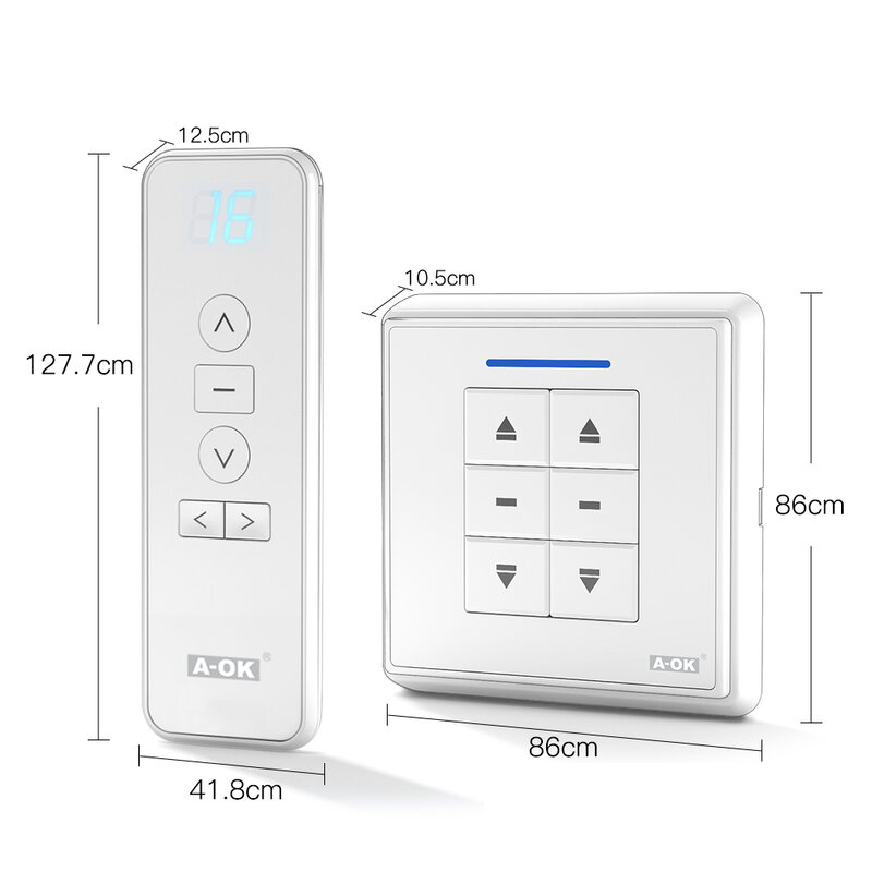 RF433 Remote Emitter For Controlling WiFi ZigBee Curtain Motor Hand-held Wall-Mounted  Transmitter Multiple Channels Optional
