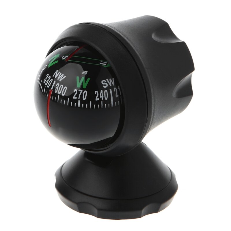 Mini Car Compass Flexible Navigation Dashboard Auto Ball Cup Vehicle Adhesive