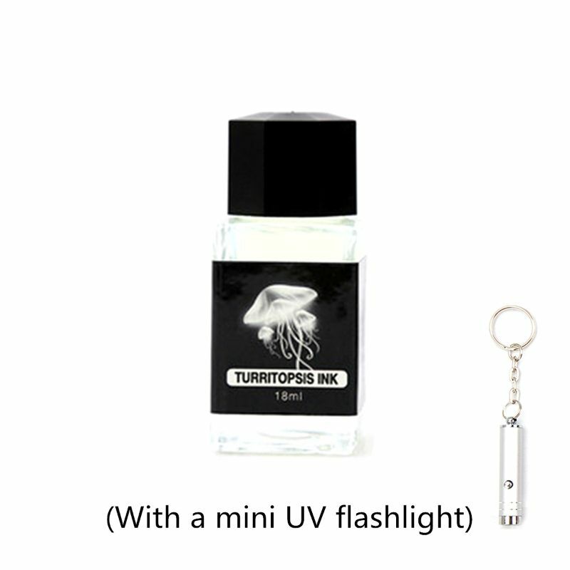 Encre Invisible magique de 18ml Non-carbone pour la papeterie créative de cadeau de lumière UV d'encre fluorescente de stylo d'immersion en verre de fontaine