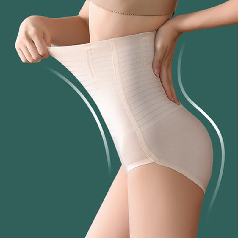 Женские шелковые трусики Flarixa с высокой талией, 1 шт., дышащие Бесшовные Брюки для похудения, нижнее белье женское