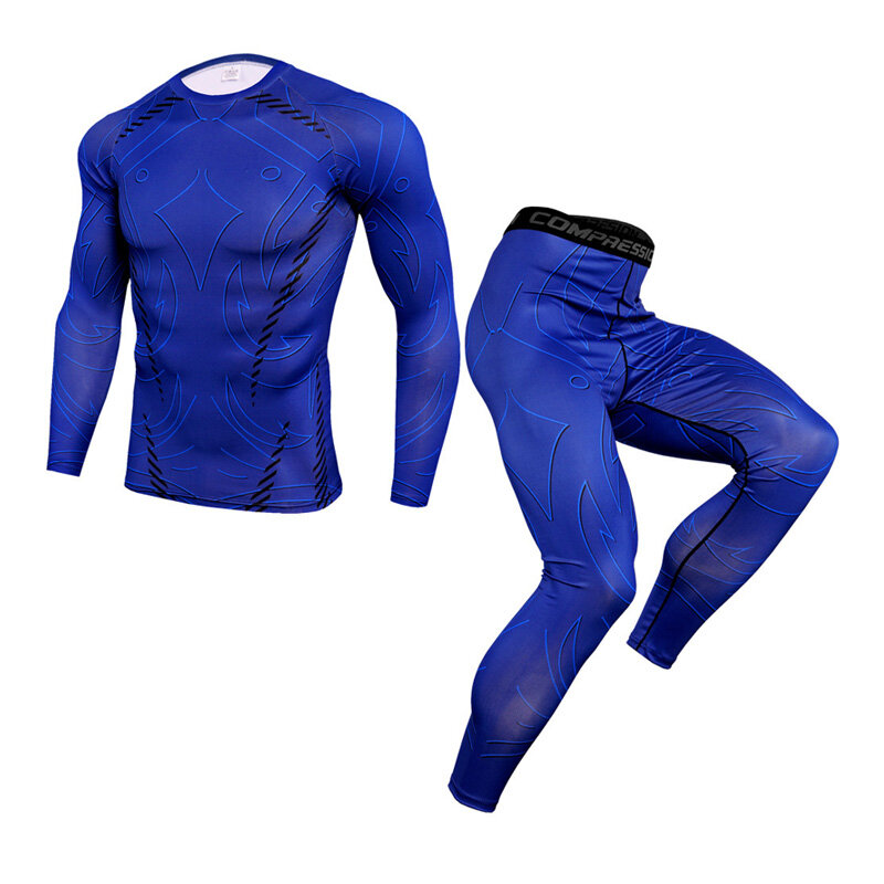 Ropa interior térmica ropa interior larga para hombres ropa de compresión camisa de Fitness pa HON 