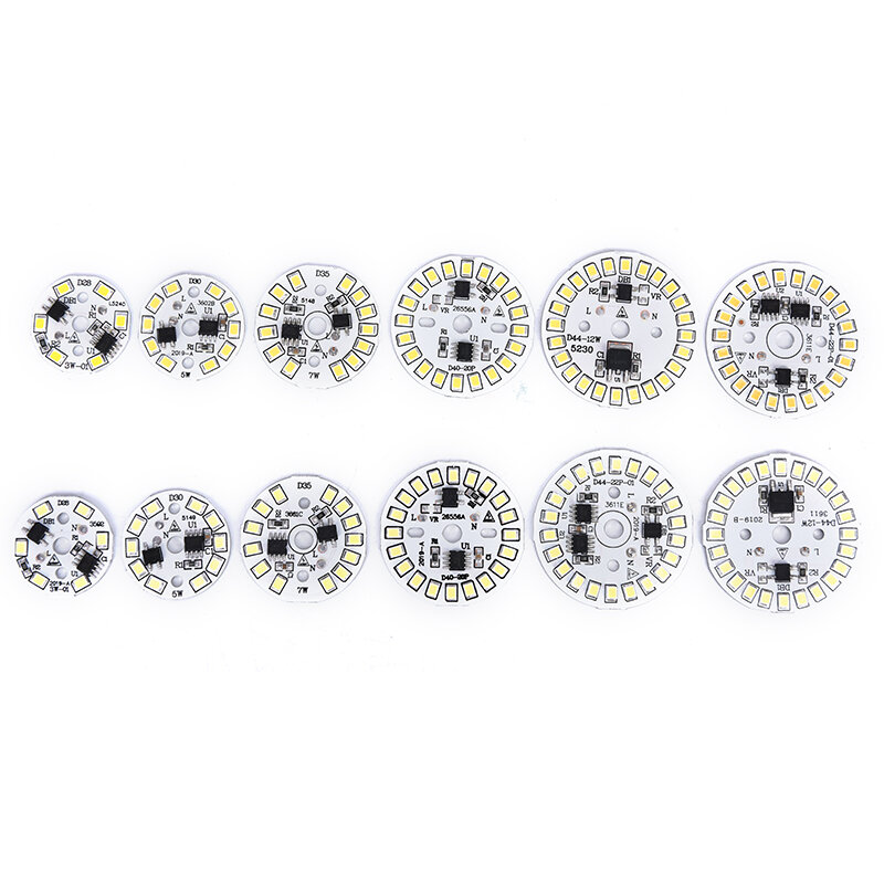 1pc LED Bulb Patch Lamp SMD Plate Circular Module Light Source Plate For Bulb Light White/warm White