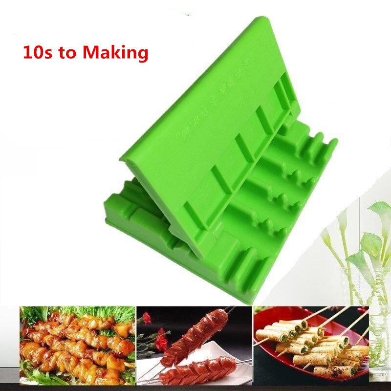 Barbecue Stringer Skewers Kebab Maker Box Machine Beef Meat Vegetable String Grill Barbecue Kitchen Accessories BBQ Gadget