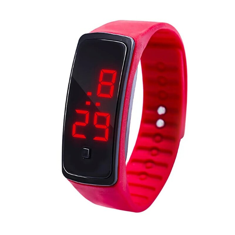 Reloj de pulsera con pantalla Digital LED para niños y estudiantes, pulsera deportiva de Gel de sílice, Color caramelo, Q