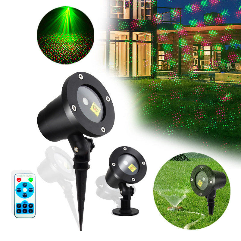 Moving Volledige Sky Star Laser Projector Landschap Verlichting Red & Green Christmas Party Led Stage Light Outdoor Tuin Gazon Laser lamp