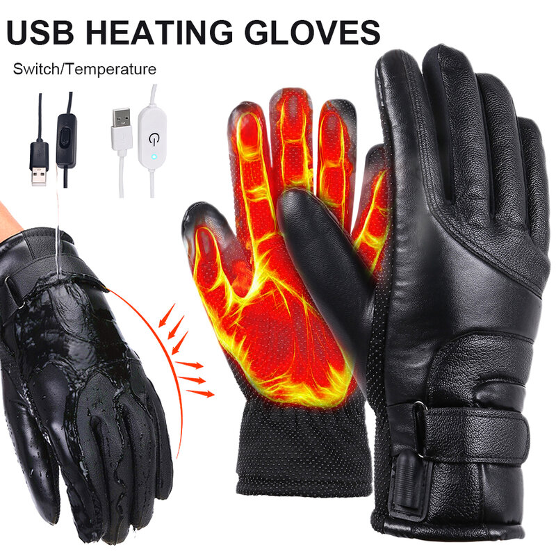 Зимние перчатки с электроподогревом, теплые перчатки с USB-подогревом, перчатки с электроподогревом
