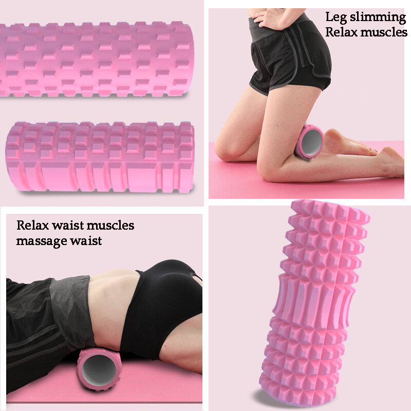 45*14cm coluna de yoga para mulheres pilates miofascial liberação espuma rolo ginásio fitness muscular massagem rolo exercício volta rolo do músculo