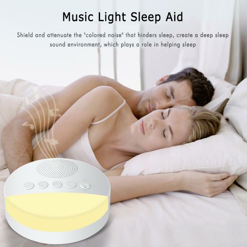 아기 백색 소음 기계 USB 충전식 시간 정지 수면 기계, 아기 수면 사운드 플레이어 야간 조명 타이머 소음 플레이어
